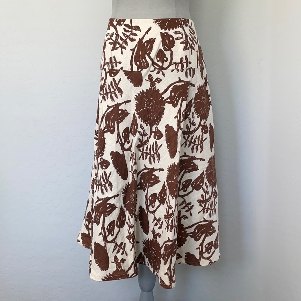A-Line GAP Linen Skirt Floral 8